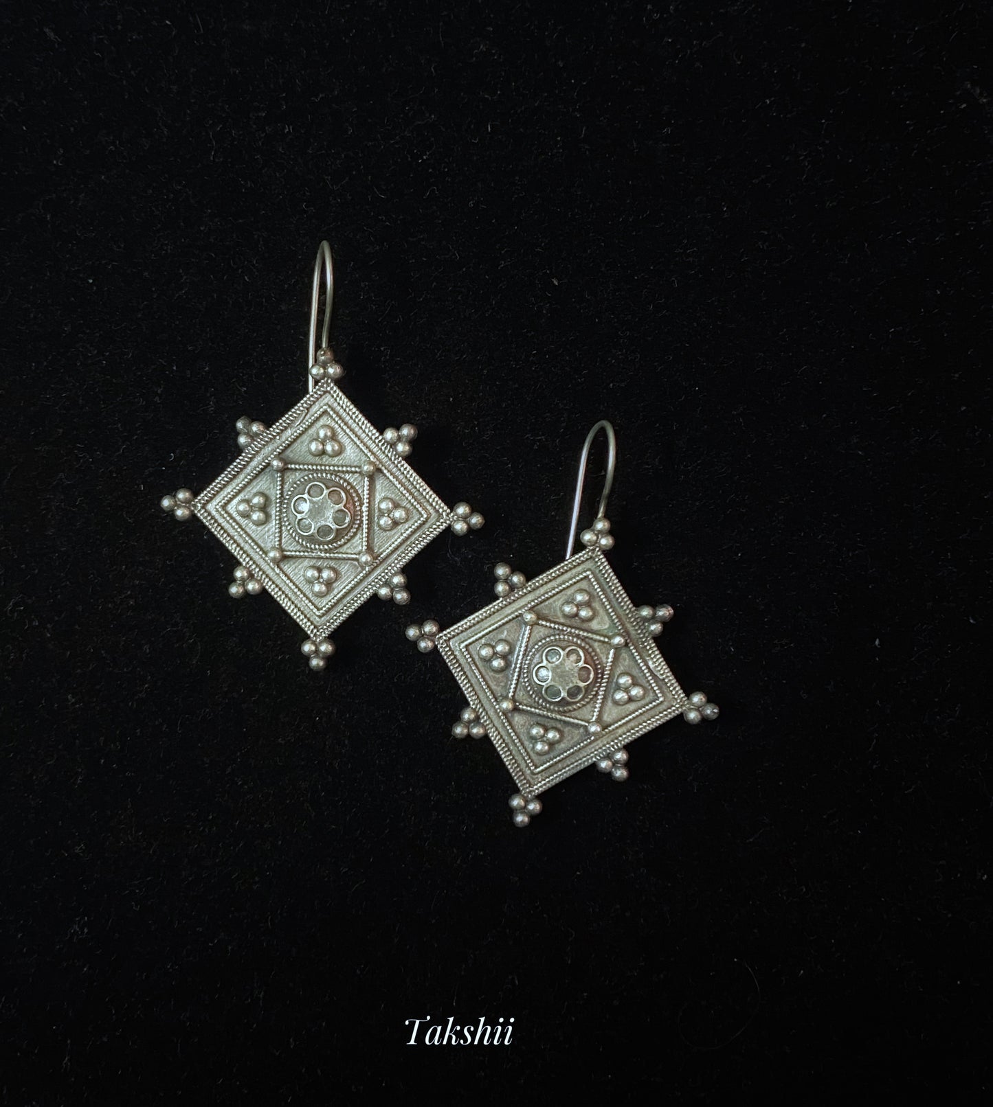 Adyaa - Designer Silver Lookalike Earrings