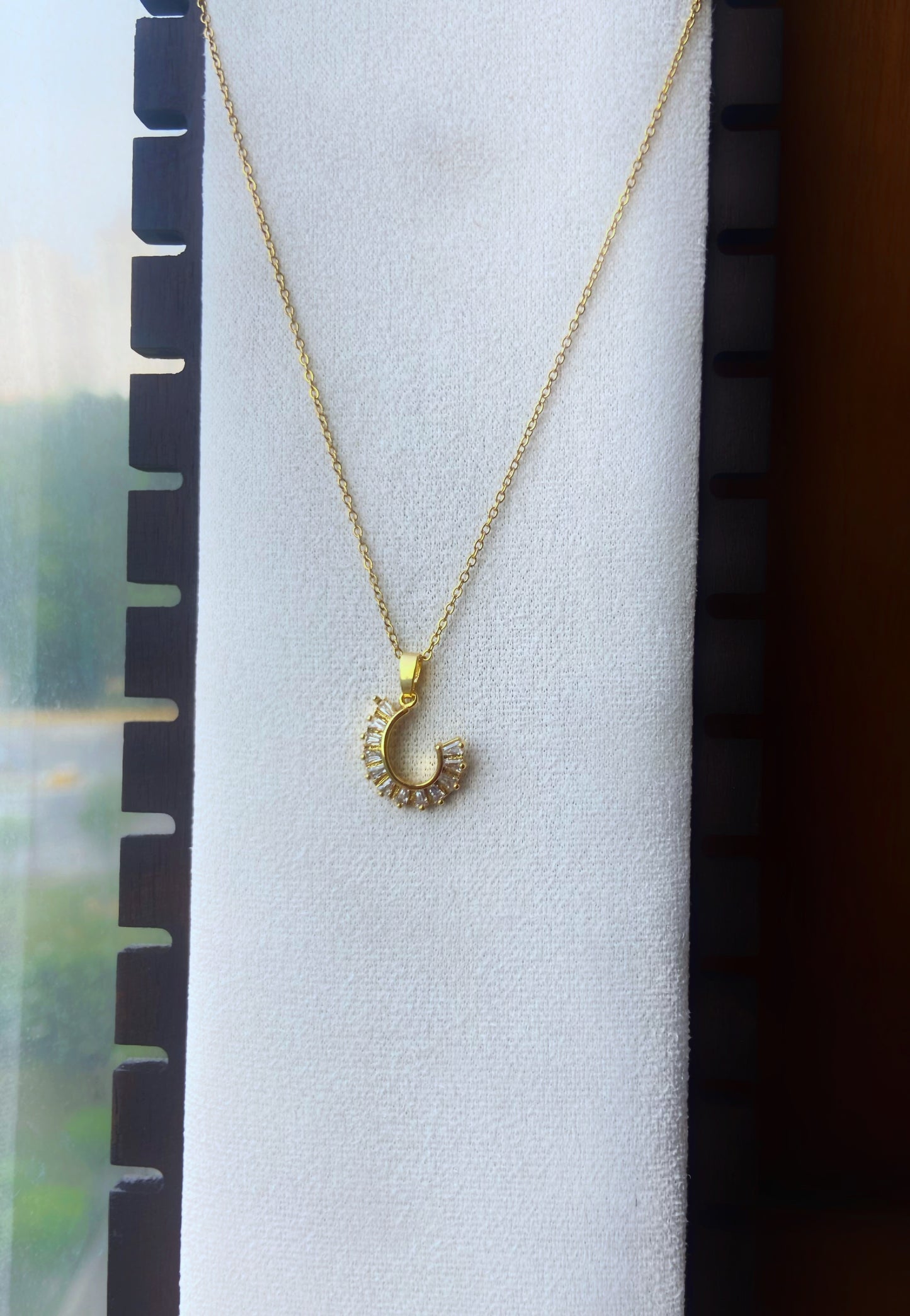 U Style American Diamond Dainty Necklace